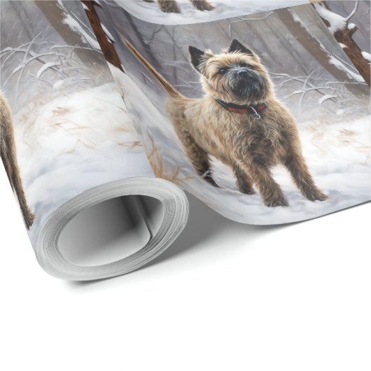 Cairn Terrier Laat het sneeuwen Kerstmis Cadeaupapier (Rol Hoek)