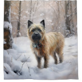 Cairn Terrier Laat het sneeuwen Kerstmis Douchegordijn (Voorkant)