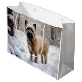 Cairn Terrier Laat het sneeuwen Kerstmis Groot Cadeauzakje (Achterkant Gekanteld)