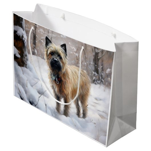 Cairn Terrier Laat het sneeuwen Kerstmis Groot Cadeauzakje (Achterkant Gekanteld)