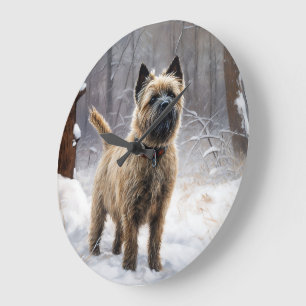 Cairn Terrier Laat het sneeuwen Kerstmis Grote Klok