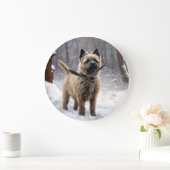 Cairn Terrier Laat het sneeuwen Kerstmis Grote Klok (Huis)