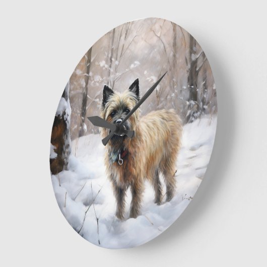 Cairn Terrier Laat het sneeuwen Kerstmis Grote Klok (Hoek)