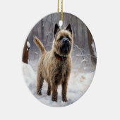 Cairn Terrier Laat het sneeuwen Kerstmis Keramisch Ornament (Rechts)