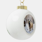 Cairn Terrier Laat het sneeuwen Kerstmis Keramische Bal Ornament (Links)