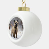 Cairn Terrier Laat het sneeuwen Kerstmis Keramische Bal Ornament (Rechts)