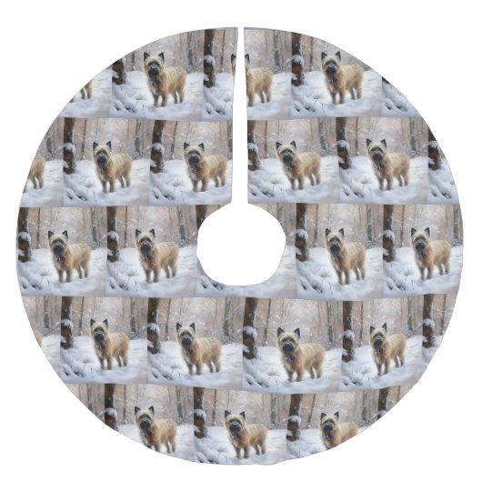 Cairn Terrier Laat het sneeuwen Kerstmis Kerstboom Rok (Voorkant)