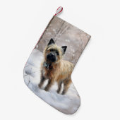 Cairn Terrier Laat het sneeuwen Kerstmis Kleine Kerstsok (Voorkant (Hangend))