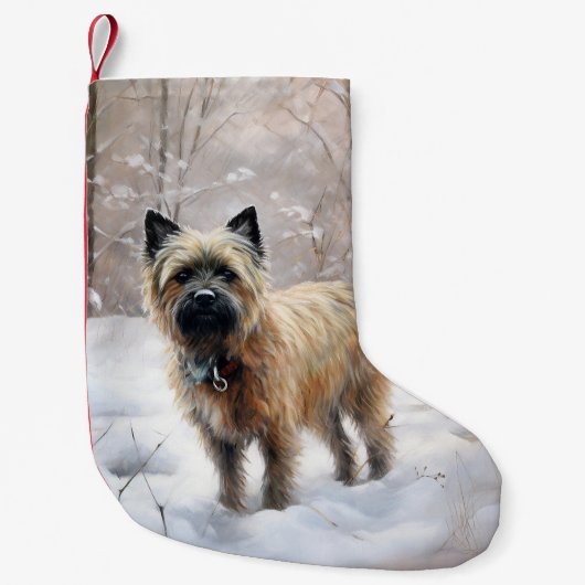 Cairn Terrier Laat het sneeuwen Kerstmis Kleine Kerstsok (Voorkant)