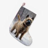 Cairn Terrier Laat het sneeuwen Kerstmis Kleine Kerstsok (Voorkant (Hangend))