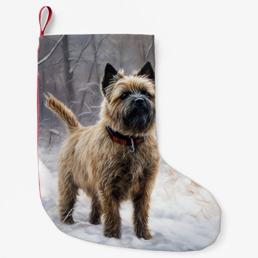 Cairn Terrier Laat het sneeuwen Kerstmis Kleine Kerstsok (Voorkant)