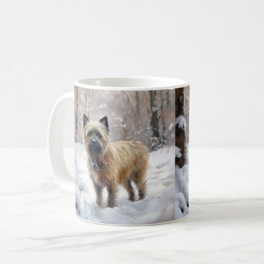 Cairn Terrier Laat het sneeuwen Kerstmis Koffiemok (Voorkant links)