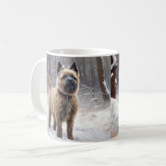 Cairn Terrier Laat het sneeuwen Kerstmis Koffiemok (Voorkant links)