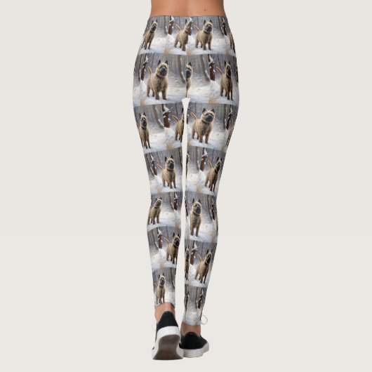 Cairn Terrier Laat het sneeuwen Kerstmis Leggings (Achterkant)