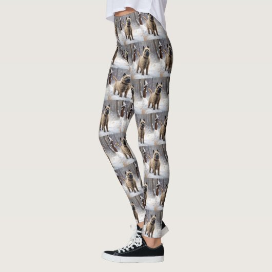 Cairn Terrier Laat het sneeuwen Kerstmis Leggings (Links)