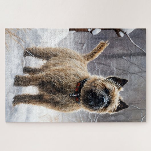 Cairn Terrier Laat het sneeuwen Kerstmis Legpuzzel (Horizontaal)