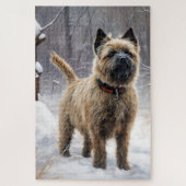 Cairn Terrier Laat het sneeuwen Kerstmis Legpuzzel (Verticaal)