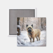 Cairn Terrier Laat het sneeuwen Kerstmis Magneet (Voorkant / Achterkant)