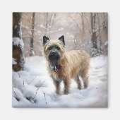 Cairn Terrier Laat het sneeuwen Kerstmis Magneet (Voorkant)