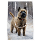 Cairn Terrier Laat het sneeuwen Kerstmis Medium Cadeauzakje (Achterkant)