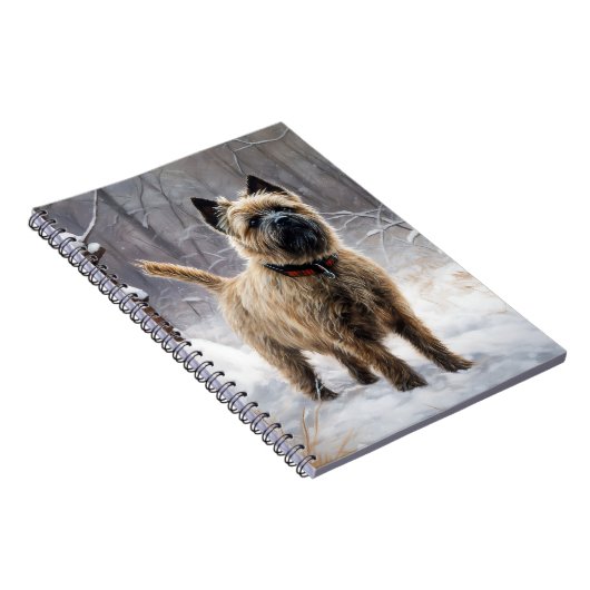 Cairn Terrier Laat het sneeuwen Kerstmis Notitieboek (Rechterzijde)