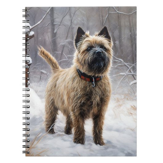 Cairn Terrier Laat het sneeuwen Kerstmis Notitieboek (Voorkant)