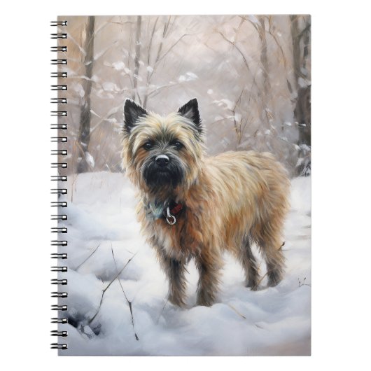 Cairn Terrier Laat het sneeuwen Kerstmis Notitieboek (Voorkant)