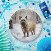 Cairn Terrier Laat het sneeuwen Kerstmis Papieren Bordje