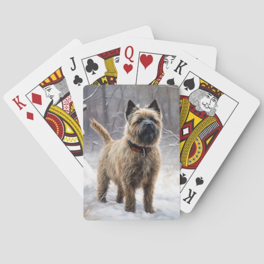 Cairn Terrier Laat het sneeuwen Kerstmis Pokerkaarten (Achterkant)