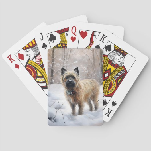 Cairn Terrier Laat het sneeuwen Kerstmis Pokerkaarten (Achterkant)