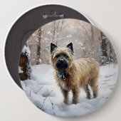 Cairn Terrier Laat het sneeuwen Kerstmis Ronde Button 6,0 Cm (Voorkant /achterkant)