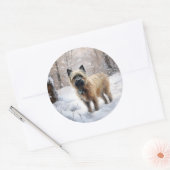 Cairn Terrier Laat het sneeuwen Kerstmis Ronde Sticker (Envelop)