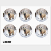 Cairn Terrier Laat het sneeuwen Kerstmis Ronde Sticker (Vel)