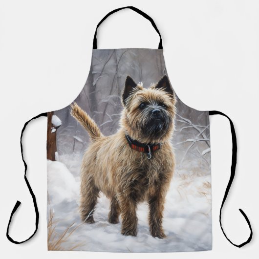 Cairn Terrier Laat het sneeuwen Kerstmis Schort (Voorkant)