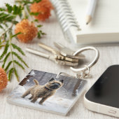 Cairn Terrier Laat het sneeuwen Kerstmis Sleutelhanger (Voorkant Rechts)