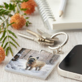 Cairn Terrier Laat het sneeuwen Kerstmis Sleutelhanger (Voorkant Rechts)