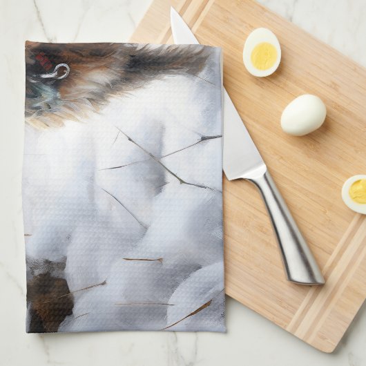 Cairn Terrier Laat het sneeuwen Kerstmis Theedoek (Quarter Fold)