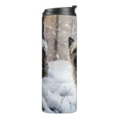 Cairn Terrier Laat het Sneeuwen Kerstmis Thermosbeker (Gedraaid links)