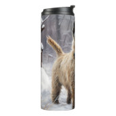 Cairn Terrier Laat het sneeuwen Kerstmis Thermosbeker (Gedraaid links)