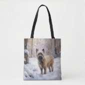Cairn Terrier Laat het sneeuwen Kerstmis Tote Bag (Voorkant)