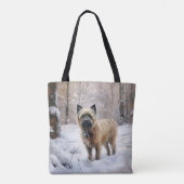 Cairn Terrier Laat het sneeuwen Kerstmis Tote Bag (Achterkant)