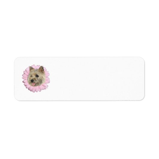 Cairn Terrier Lente Bloem Etiket (Voorkant)