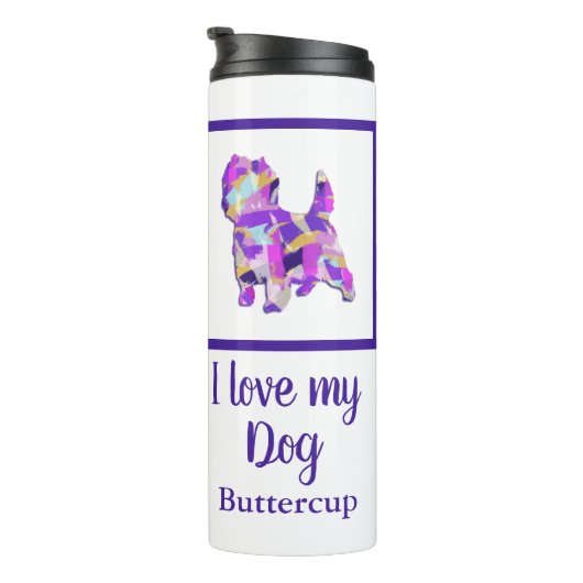 Cairn Terrier Leuke Hond Silhouet PPY&B Thermosbeker (Geroteerd rechts)