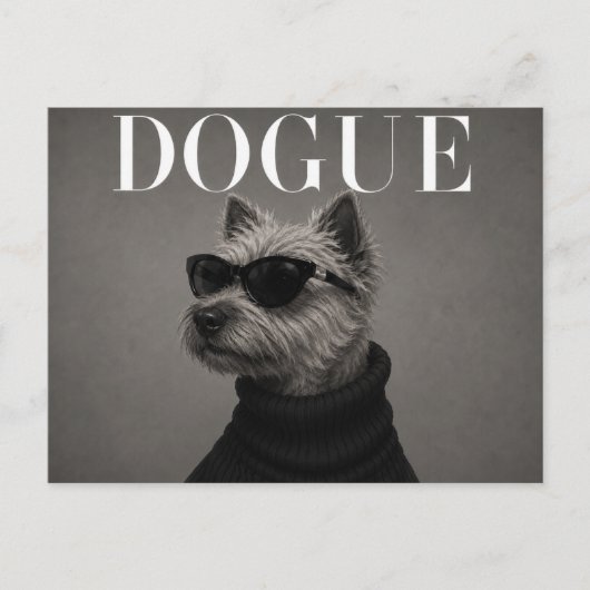 Cairn Terrier Luxe Mode Editorial Briefkaart (Voorkant)
