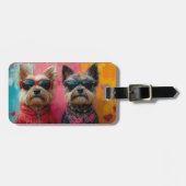 Cairn Terrier met hart Rozen Valentijnsdag Bagagelabel (Voorkant horizontaal)