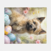 Cairn Terrier met paaseieren Vakantie Fleece Deken (Voorkant (Horizontaal))