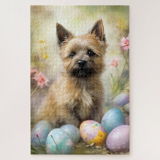 Cairn Terrier met paaseieren Vakantie Legpuzzel (Verticaal)