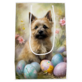 Cairn Terrier met paaseieren Vakantie Medium Cadeauzakje (Achterkant)