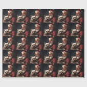 Cairn Terrier met Sinterklaas Feestelijke Kerstmis Cadeaupapier (Vlak)