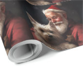 Cairn Terrier met Sinterklaas Feestelijke Kerstmis Cadeaupapier (Rol Hoek)